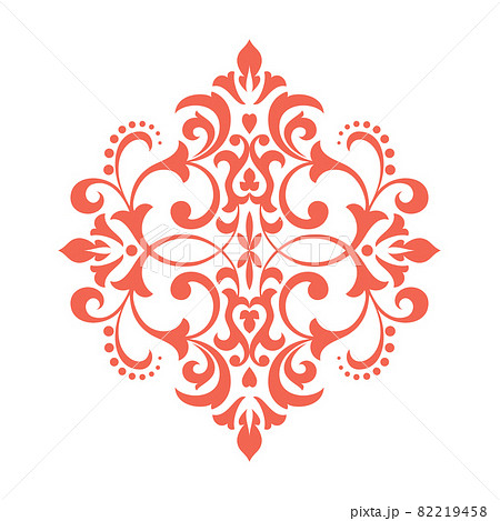 Damask graphic ornament. Floral design element. Pink pattern 82219458