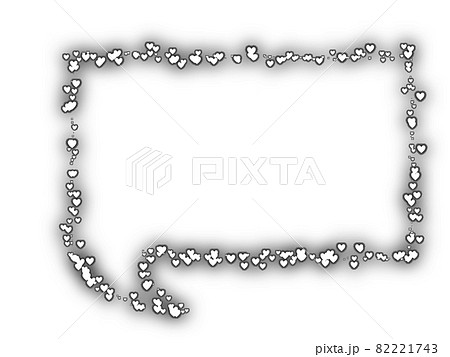 メッセージ ハート手書き 四角デザインのイラスト素材