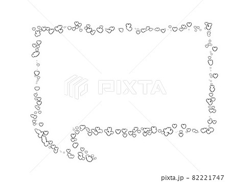 メッセージ ハート手書き 四角デザインのイラスト素材