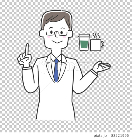 カフェインの摂取について説明する医師 カフェインの摂取について説明する医師 82221996