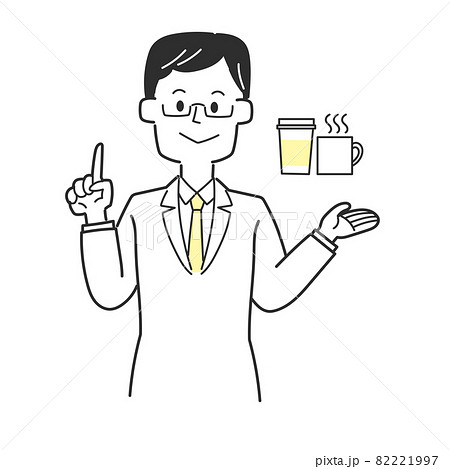 カフェインの摂取について説明する医師 82221997