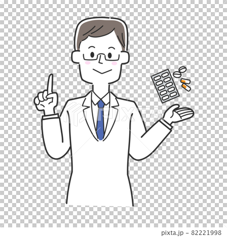 薬の飲み方や使用法について説明する医師 薬の飲み方や使用法について説明する医師 82221998