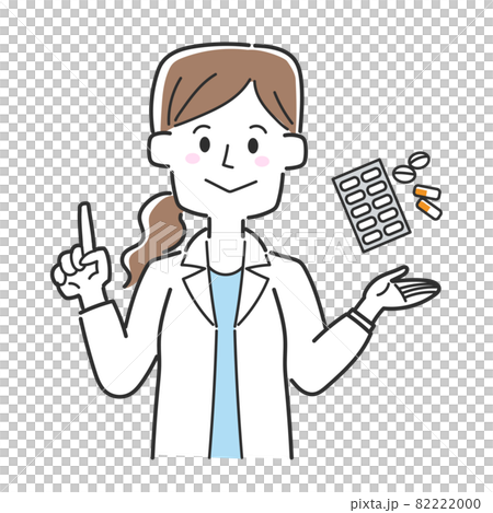 薬の飲み方や使用法について説明する医師 薬の飲み方や使用法について説明する医師 82222000