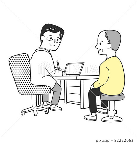 医師の診察を受ける高齢男性 82222063