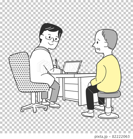 医師の診察を受ける高齢男性 82222063