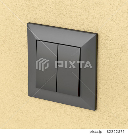 Black double light switch 82222875