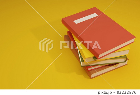 3D素材_積み上げられた本 82222876