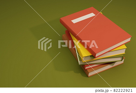 3D素材_積み上げられた本 82222921