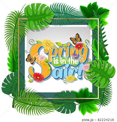 Floral spring calligraphic text Floral spring calligraphic text 82224216