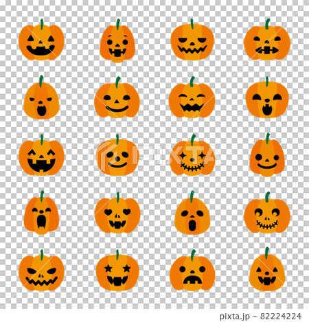 Halloween Jack O Lantern Icon Set - Stock Illustration [82224224] - PIXTA