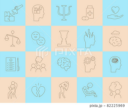 Psychotherapy and psychology line icon set. Simple Psychotherapy and psychology line icon set. Simple 82225969