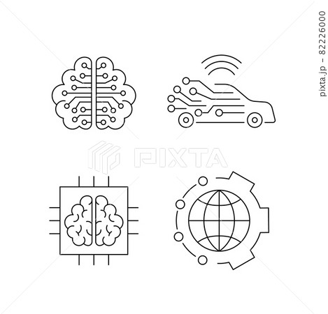 Artificial intelligence and machine learning line icon 82226000