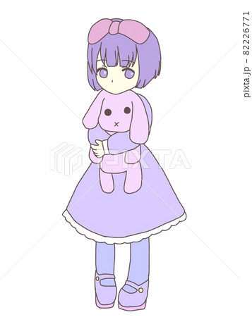 ゆめかわいい女の子のイラスト素材