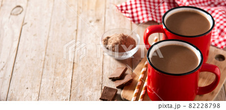 Traditional Mexican chocolate atole drink 82228798