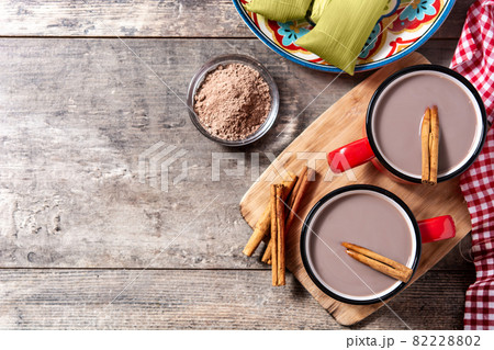 Traditional Mexican chocolate atole drink 82228802