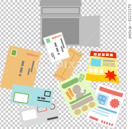 Mail and leaflets coming out of the mailbox Mail and leaflets coming out of the mailbox 82231379