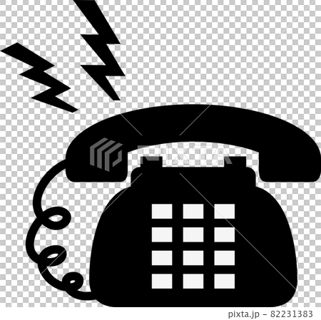 ベルが鳴っている黒い固定電話 ベルが鳴っている黒い固定電話 82231383
