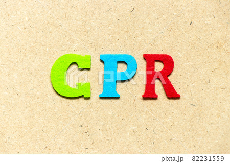 Color cloth alphabet letter in word CPR (abbreviation of Cardiopulmonary resuscitation) on wood background 82231559
