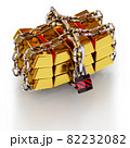 secured gold bars 3d concept 82232082