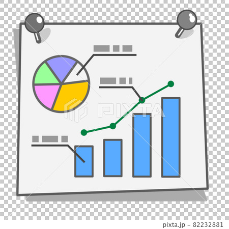データ分析したグラフを書いている紙イラスト 82232881