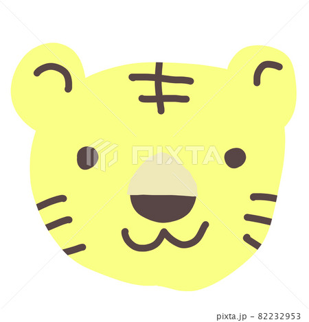 かわいいにっこりなトラのイラスト素材