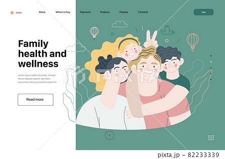 Family health and wellness - medical insurance web template 82233339