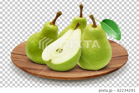 洋梨 ラ フランス イラスト リアル セットのイラスト素材