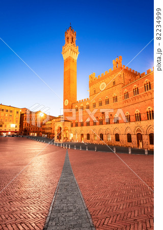 Siena, Italy - Campo Square and the Mangia Tower 82234999