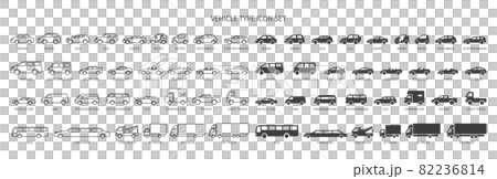 Various vehicle icon sets that can be used in the design 82236814