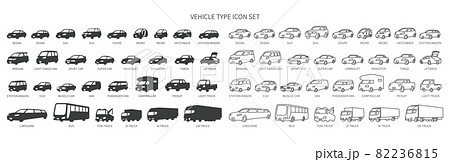 デザインで使える様々な車両アイコンセット デザインで使える様々な車両アイコンセット 82236815