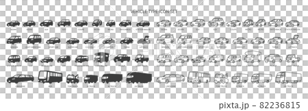 Various vehicle icon sets that can be used in the design 82236815