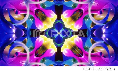 3d render. Abstract symmetric 3D structures like liquid kaleidoscope, smooth color gradients with glow glitter. Kaleidoscope effect with abstract waves. Beautiful abstract bg 3d pattern. DOF 3d render. Abstract symmetric 3D structures like liquid kaleidoscope, smooth color gradients with glow glitter. Kaleidoscope effect with abstract waves. Beautiful abstract bg 3d pattern. DOF 82237913