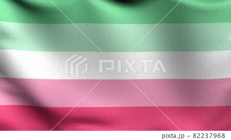 Abrosexual Pride Flag, LGBT, or rainbow flag. Pride symbol blowing in the wind. Official patriotic abstract design. 3D rendering illustration of waving sign symbol. 82237968