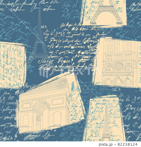 Paris, seamless pattern in vintage style Paris, seamless pattern in vintage style 82238124