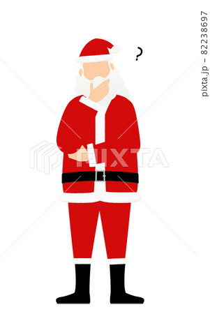 腕組みをして考えるサンタクロースのおじいさん 82238697