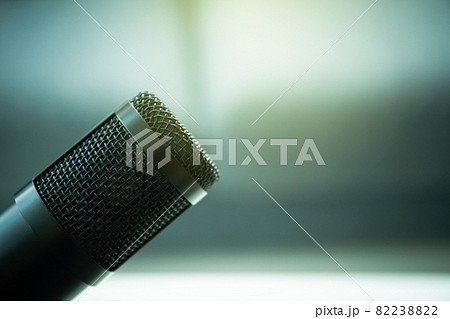 Condenser microphone with copyspace. Condenser microphone with copyspace. 82238822
