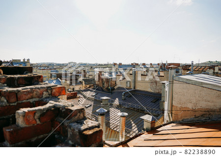 Cityscape view over the rooftops of St. Petersburg. View of the rooftops 82238890