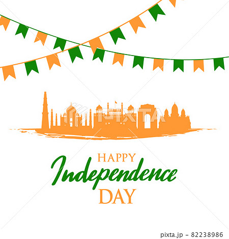 Greeting card with Indian landmarks. 82238986