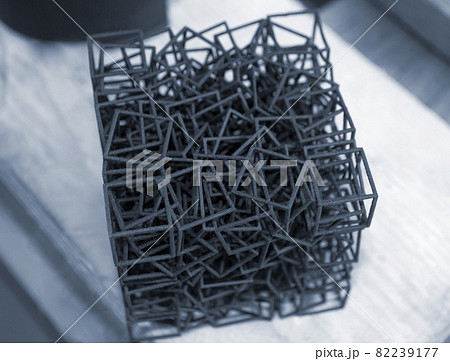 Object printed on industrial powder 3D printer close-up. 82239177