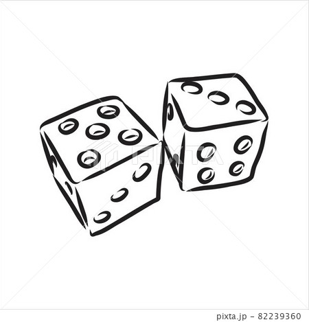 Sketch two dices game dice vector sketch 82239360
