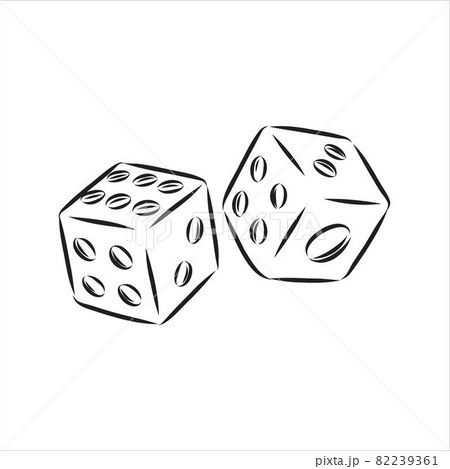Sketch two dices game dice vector sketch Sketch two dices game dice vector sketch 82239361