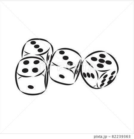 Sketch two dices game dice vector sketch Sketch two dices game dice vector sketch 82239363