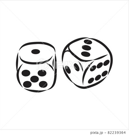 Sketch two dices game dice vector sketch 82239364