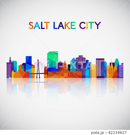 Salt lake city skyline silhouette in colorful geometric style 82239627