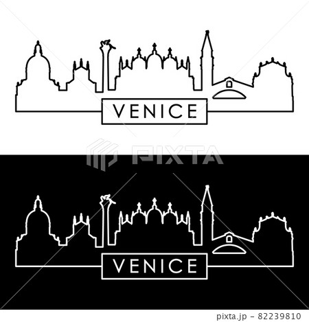 Venice city skyline. Linear style. 82239810