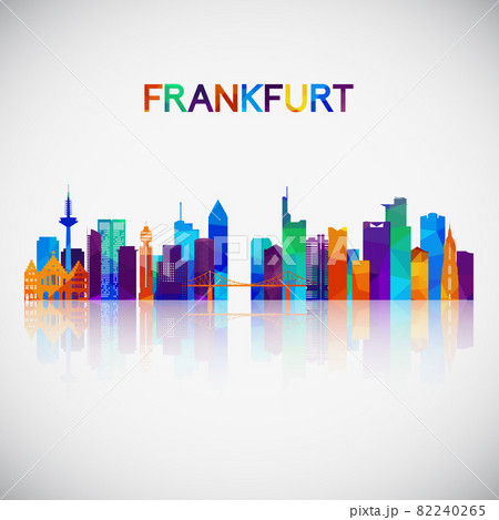 Frankfurt skyline silhouette in colorful geometric style.  82240265