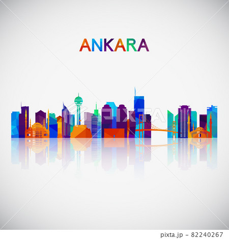 Ankara skyline silhouette in colorful geometric style. 82240267