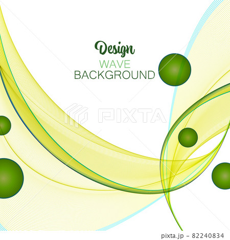 Abstract background bright design vector lines green and yellow wave, design element Abstract background bright design vector lines green and yellow wave, design element 82240834