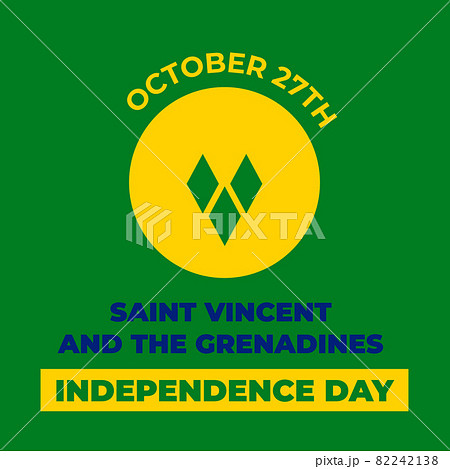 Saint Vincent and the Grenadines Independence Day typography poster. National holiday celebrated on October 27. Vector template for banner, greeting card, flyer, etc 82242138
