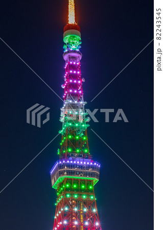 夜景「東京都」インフィニティ・ダイヤモンドヴェールの東京タワー 夜景「東京都」インフィニティ・ダイヤモンドヴェールの東京タワー 82243545